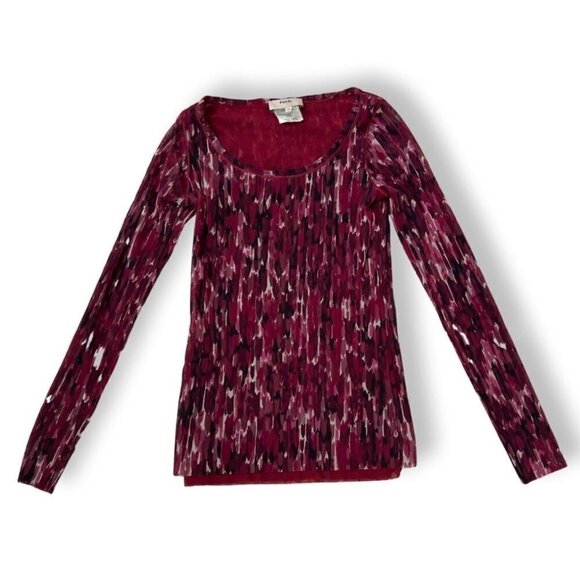 Fuzzi Burgundy Mesh Long Sleeve Top Size XS / CLOFA - Picture 1 of 3